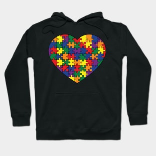 Puzzle Heart - Rainbow Pride Colors Hoodie